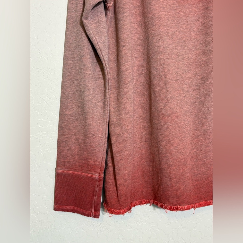 Harley-Davidson Red Ombre Crew Neck distressed Long sleeve Raw Hem‎ motorcycle L - Picture 7 of 14